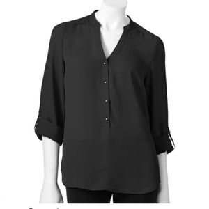 *PINK* Lauren Conrad Rolltab Blouse sz-sm